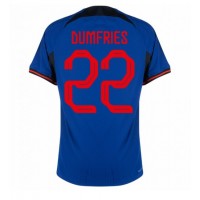 Nederländerna Denzel Dumfries #22 Bortatröja VM 2022 Kortärmad